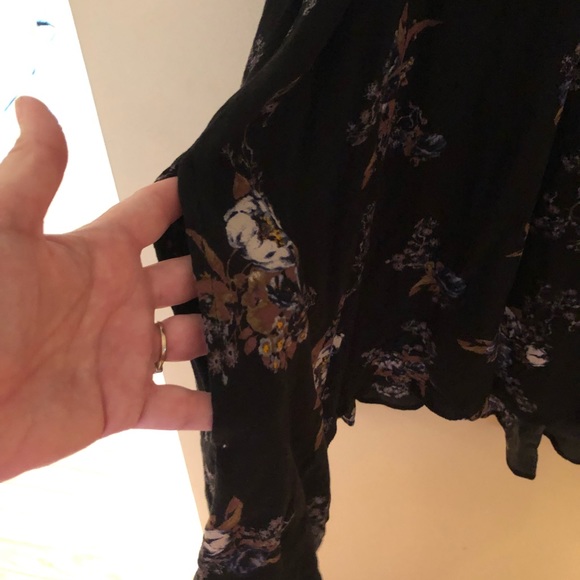 Free People xs black floral dress w/pockets - Picture 8 of 12